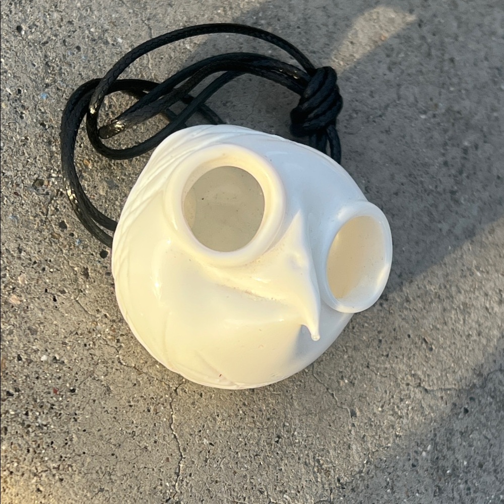 White glass Pendant Necklace